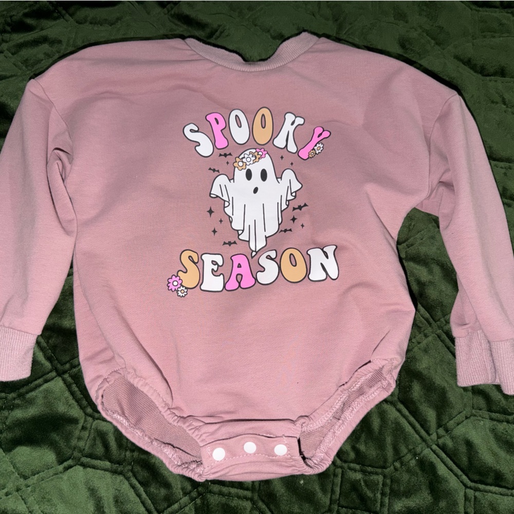 Pink Spooky Season Bubble Onesie